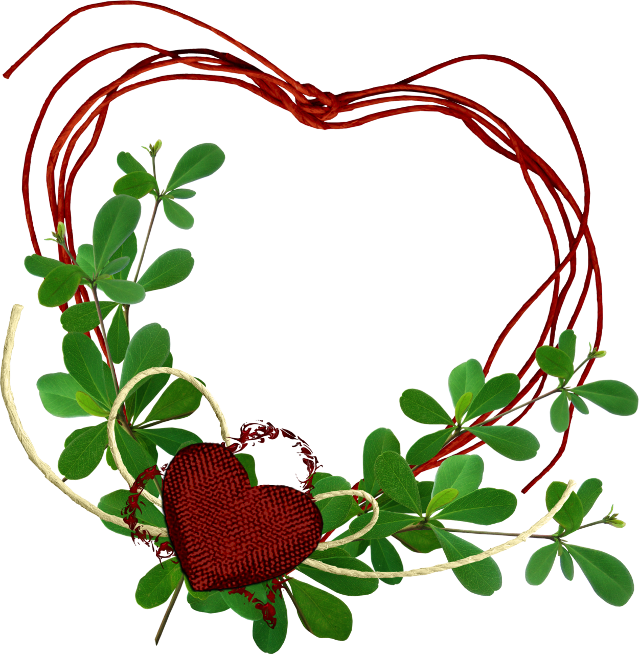 Рамка в виде зеленых сердечек