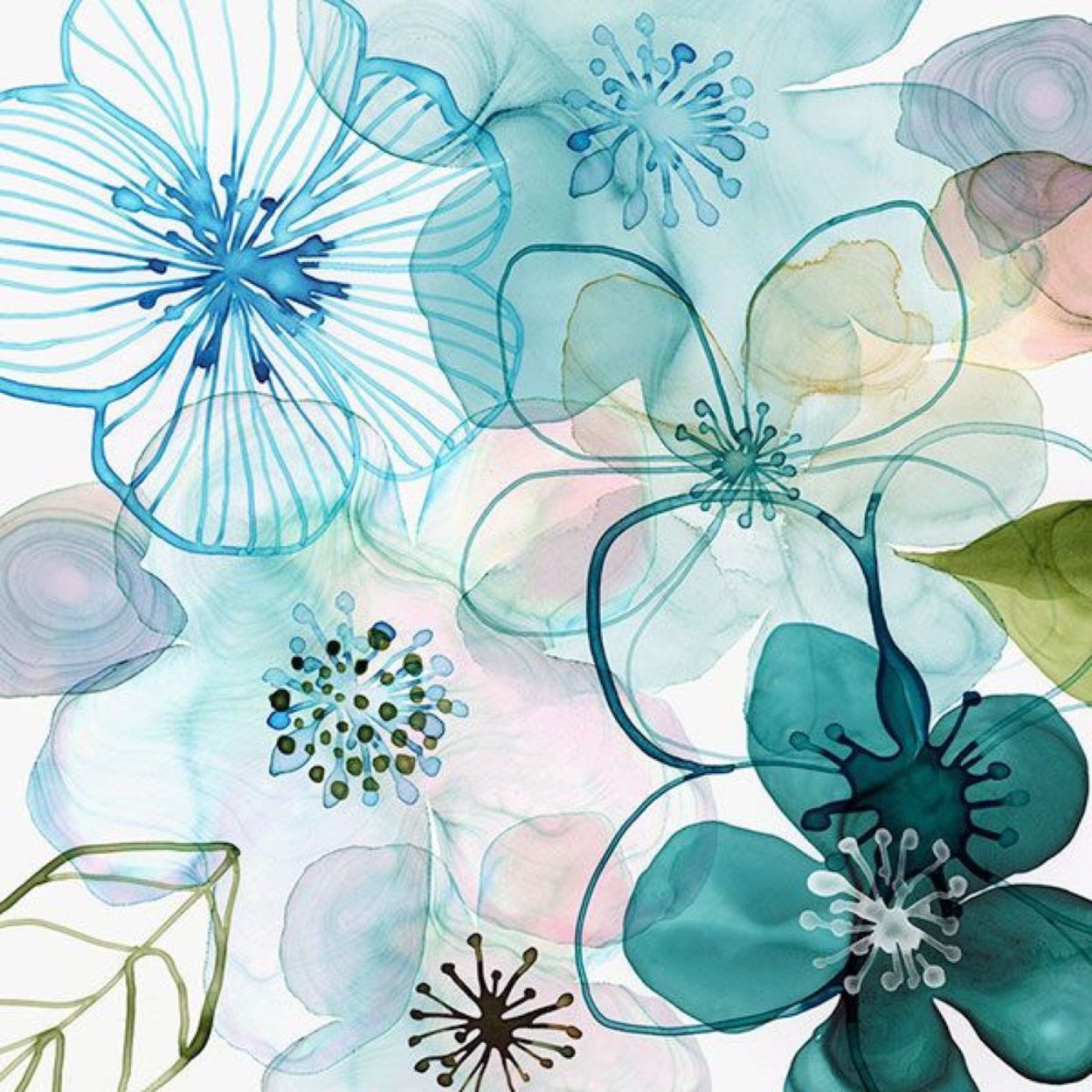 Абстракция бирюзового цвета