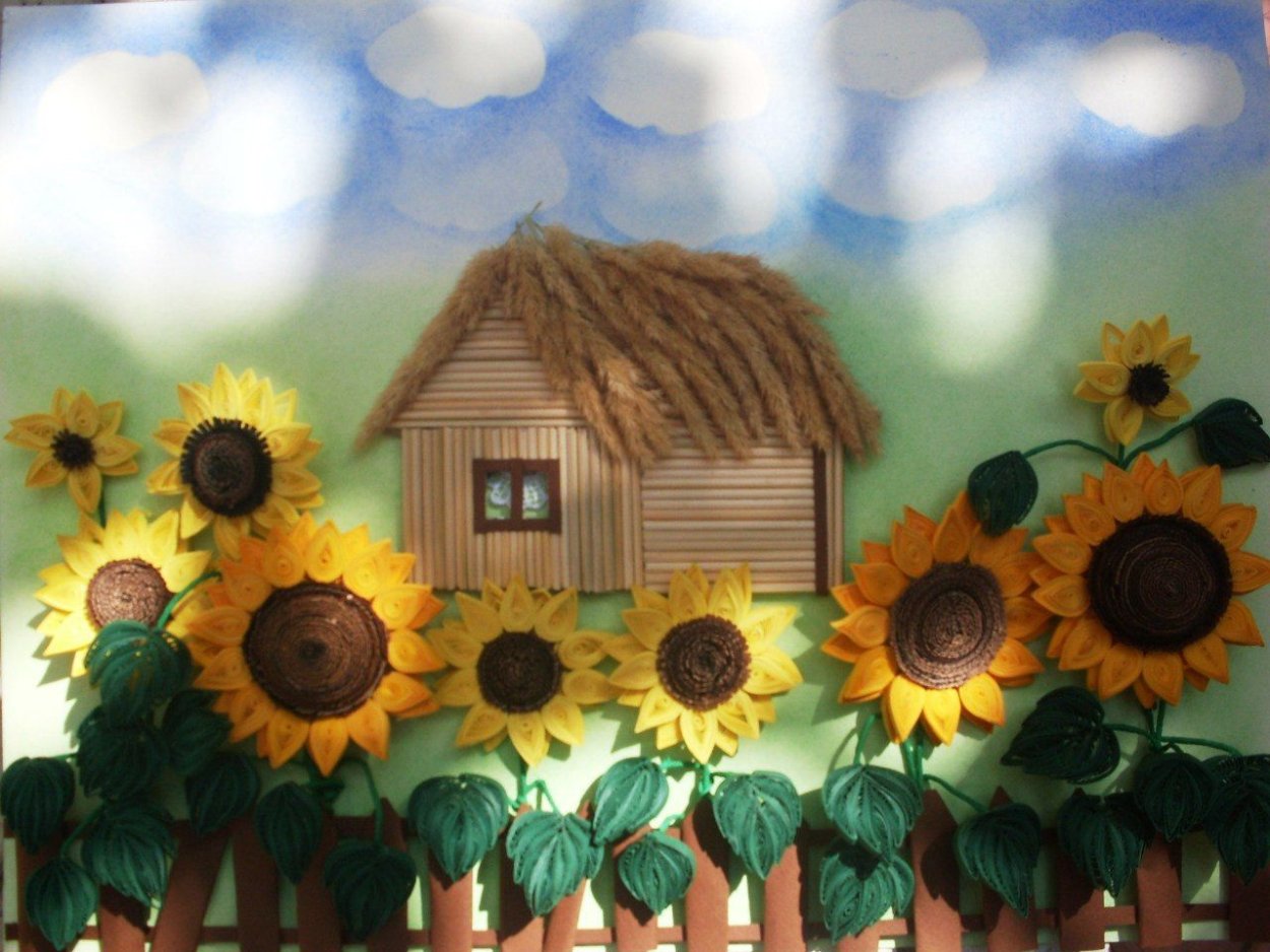 Забор с подсолнухами