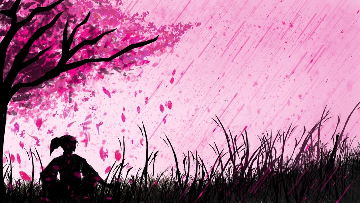 Розовый фон Сакура