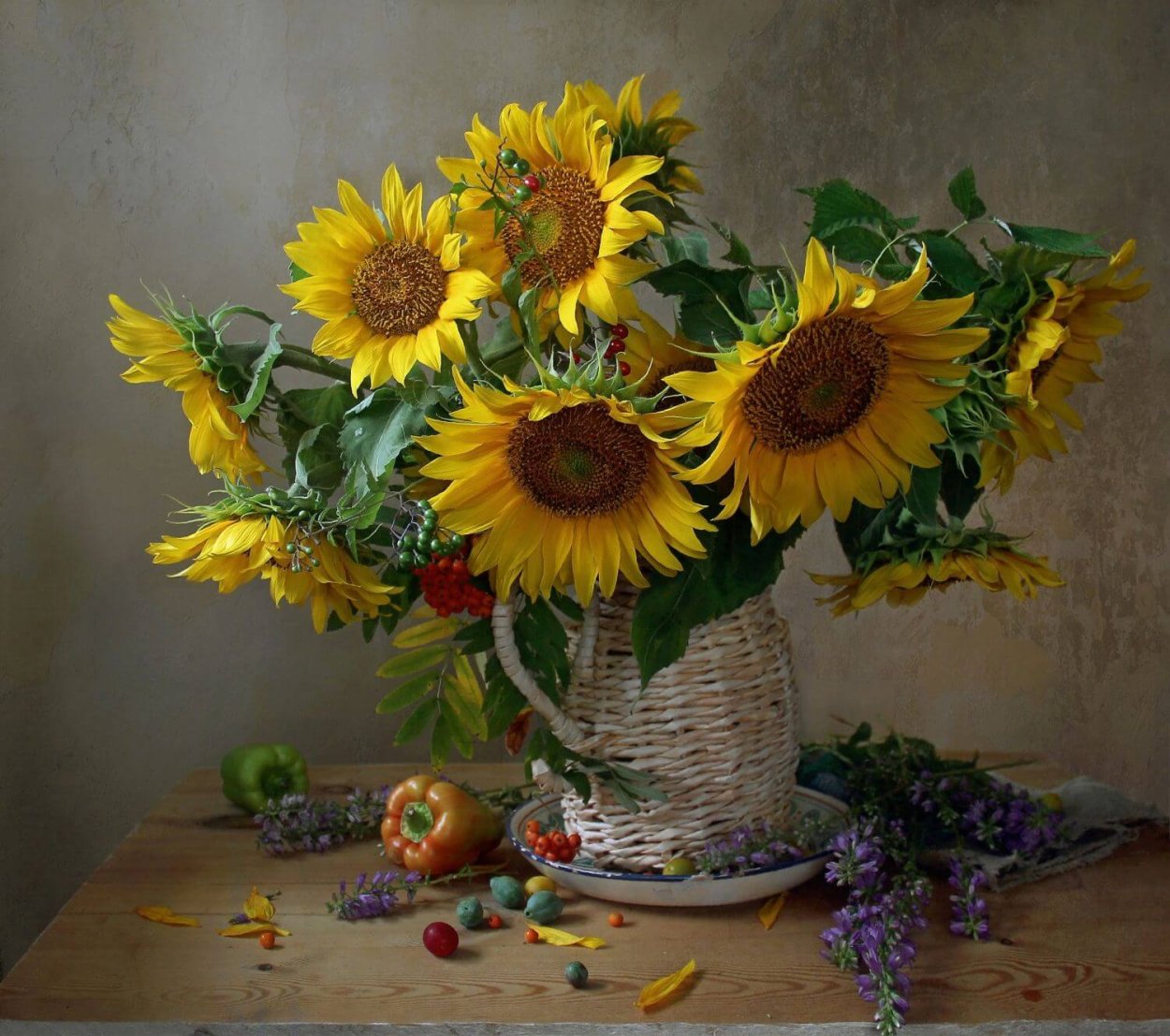 Molly картина по номерам "букет подсолнухов" 40х50 см