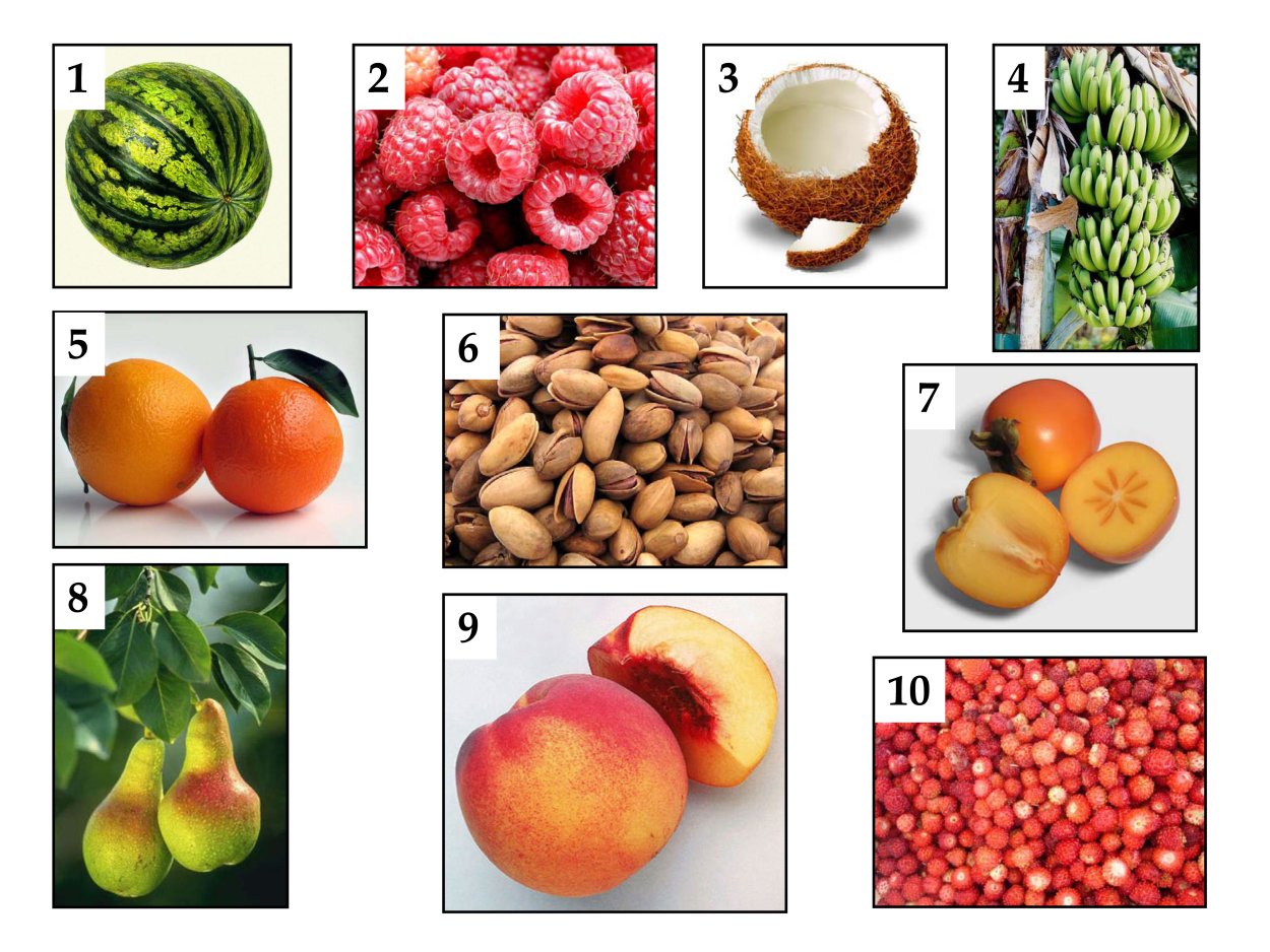 Разные плоды