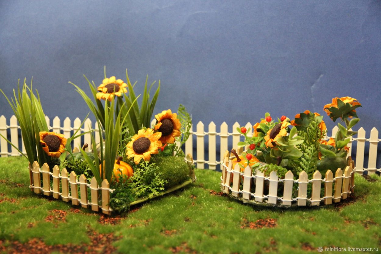 Подсолнухи в палисаднике