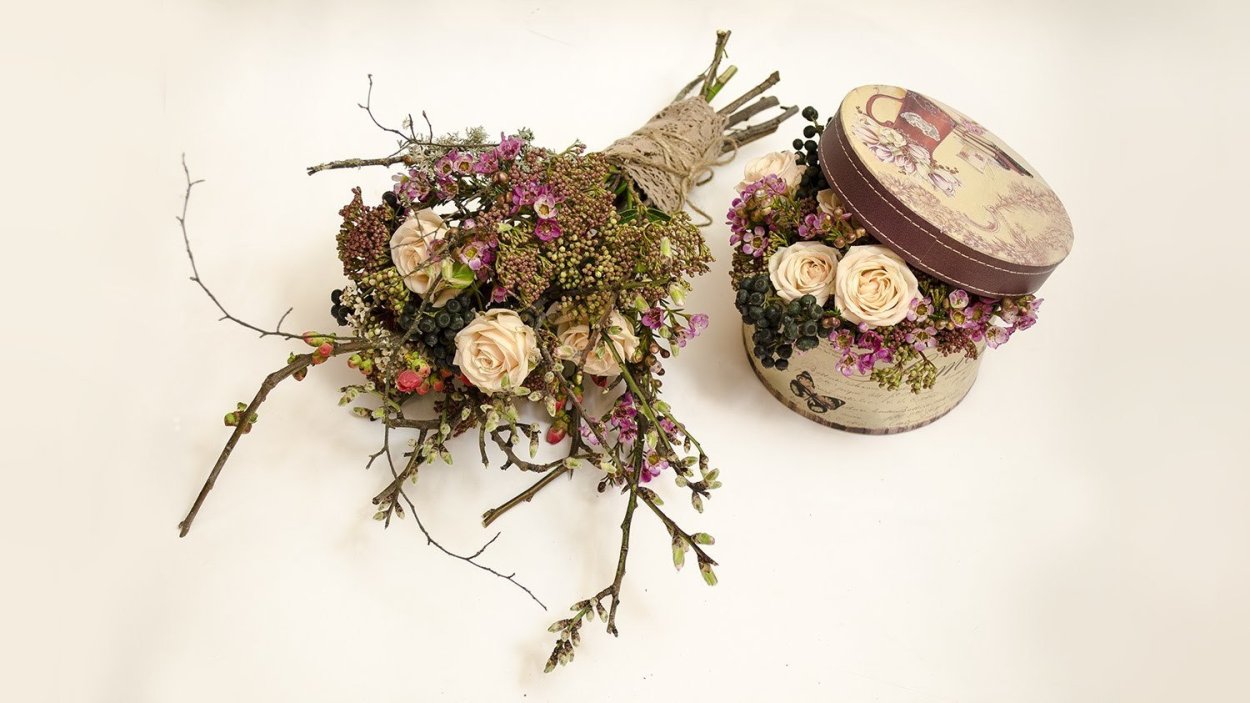 Флористическая композиция "букет" из засушенных растений