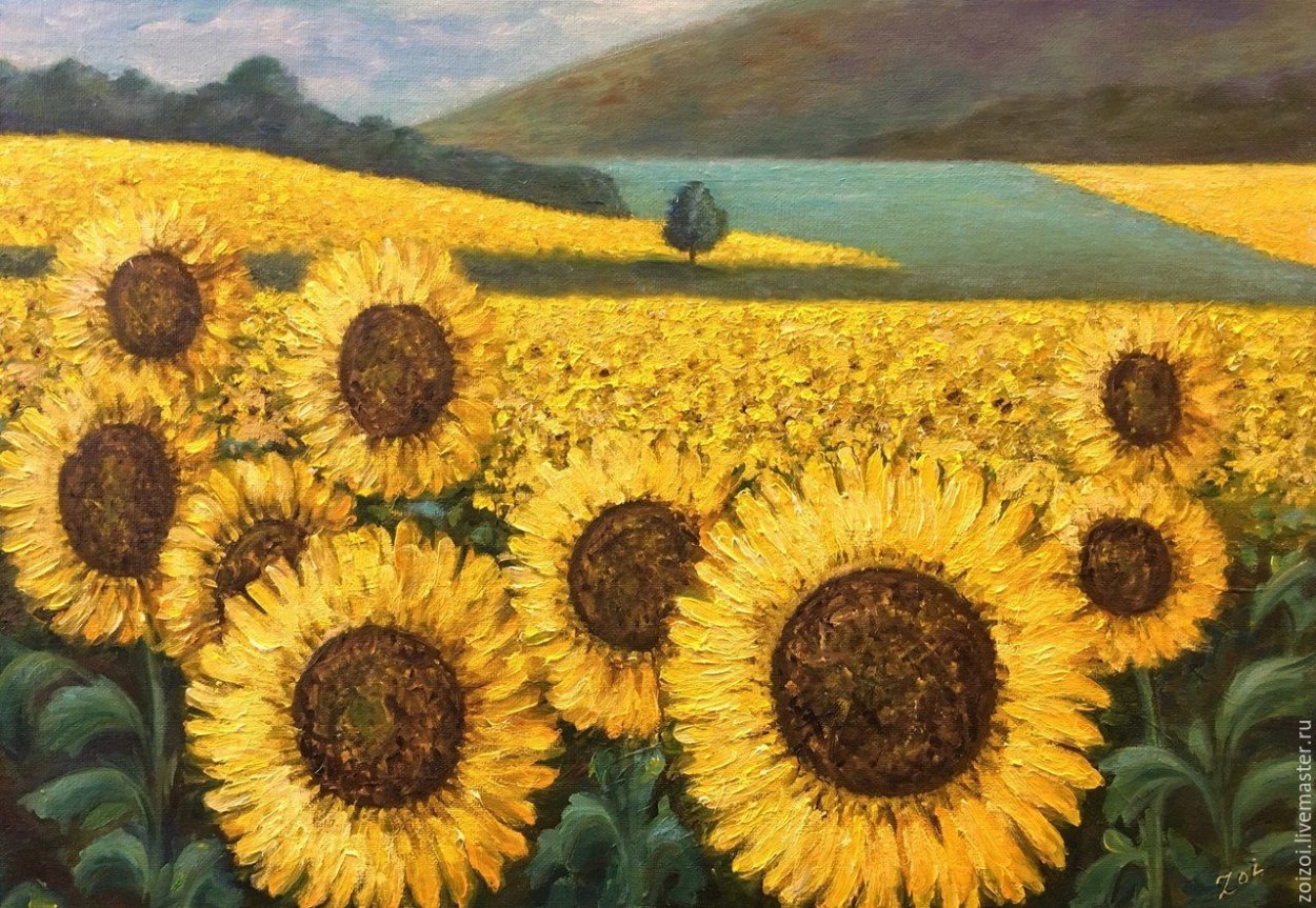 Ван Гог поле подсолнухов