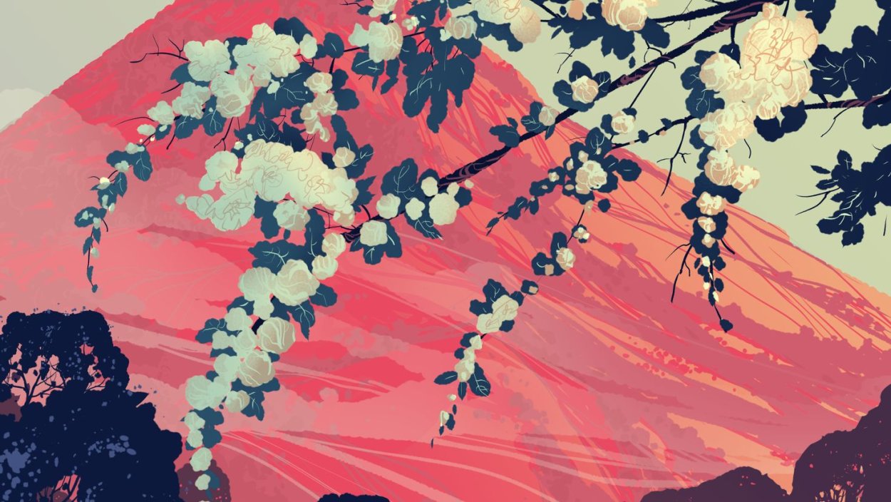 Листья Сакуры арт