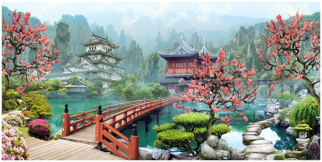 Япония дворец Сакура сад