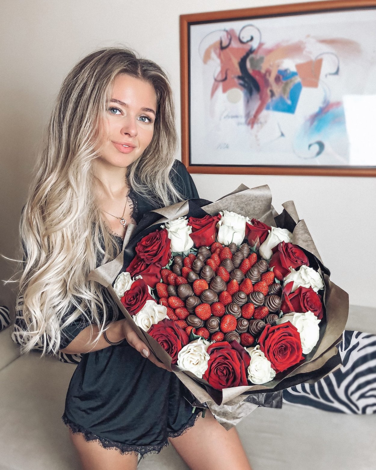 Большой букет роз с днем рождения