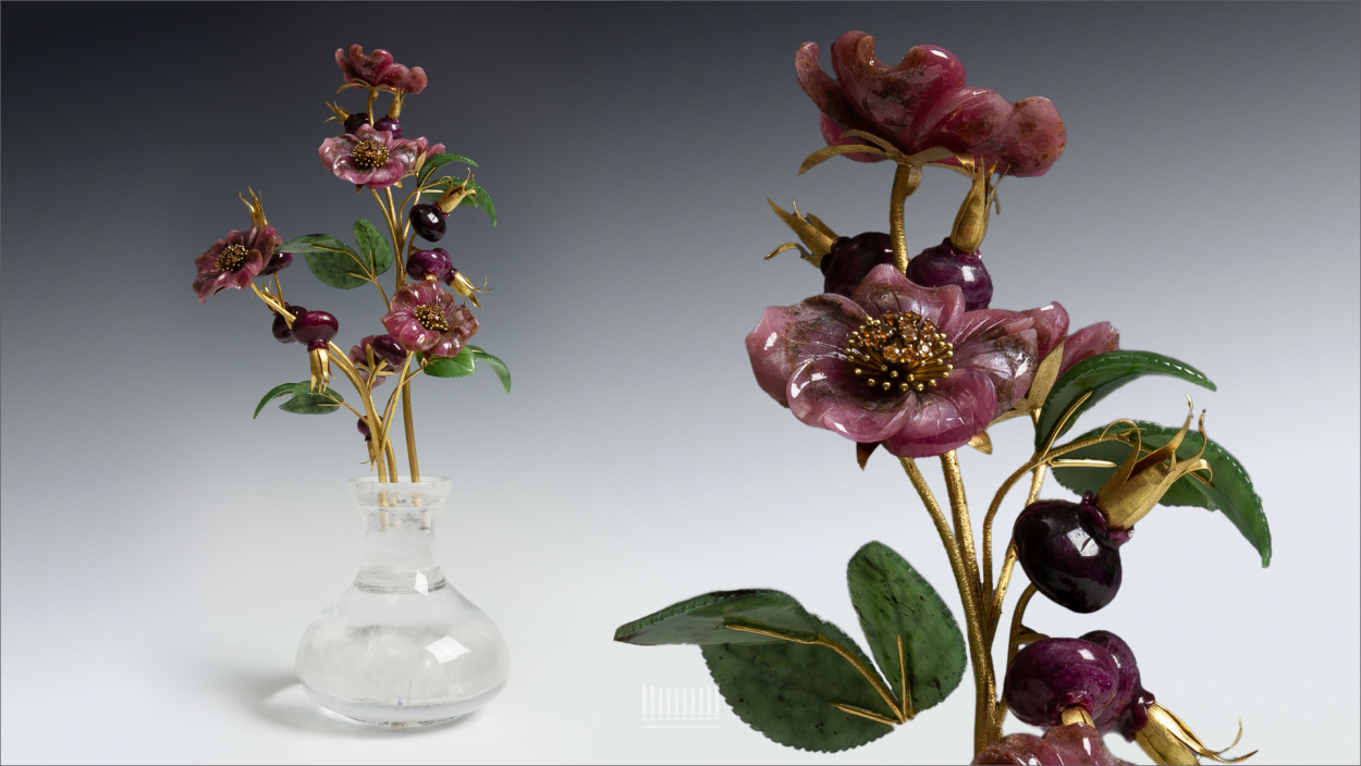 Резные Самоцветные цветы