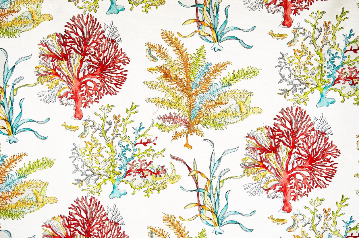 Ткань с кораллами