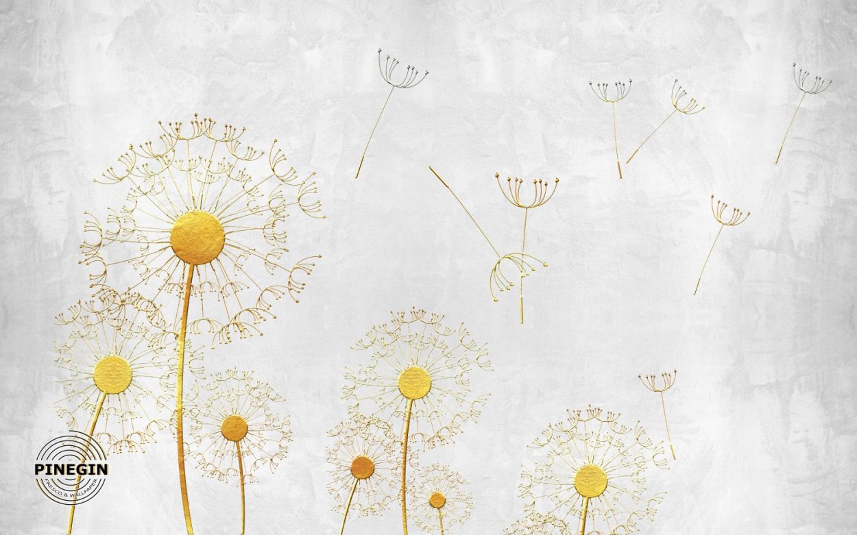 Одуванчик на синем фоне