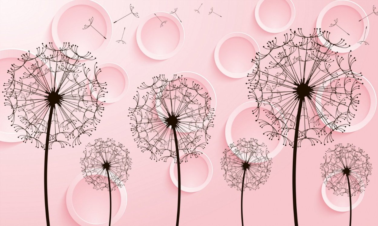 Одуванчик на черном фоне