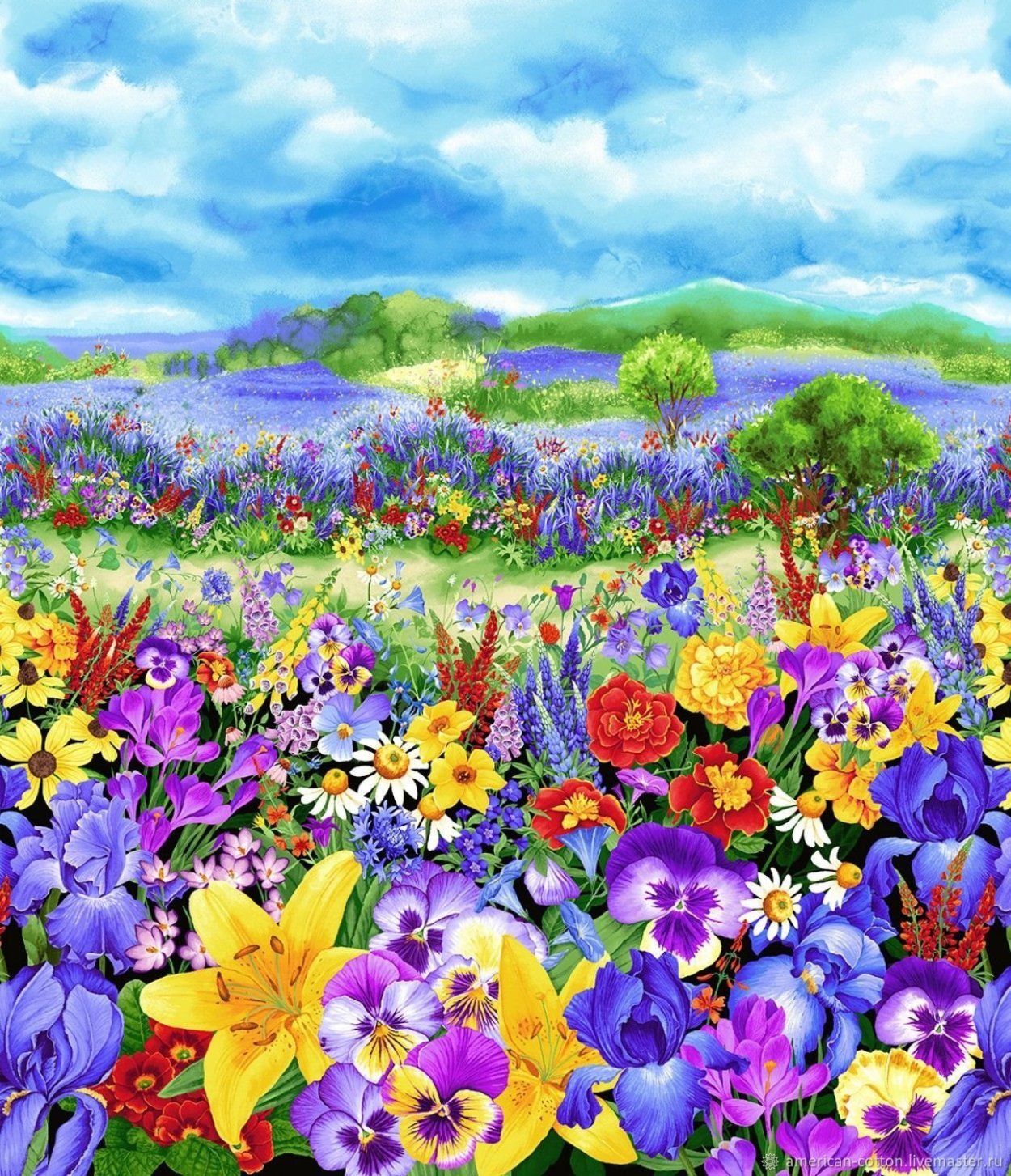 Красивая поляна с цветами в лесу - 68 фото