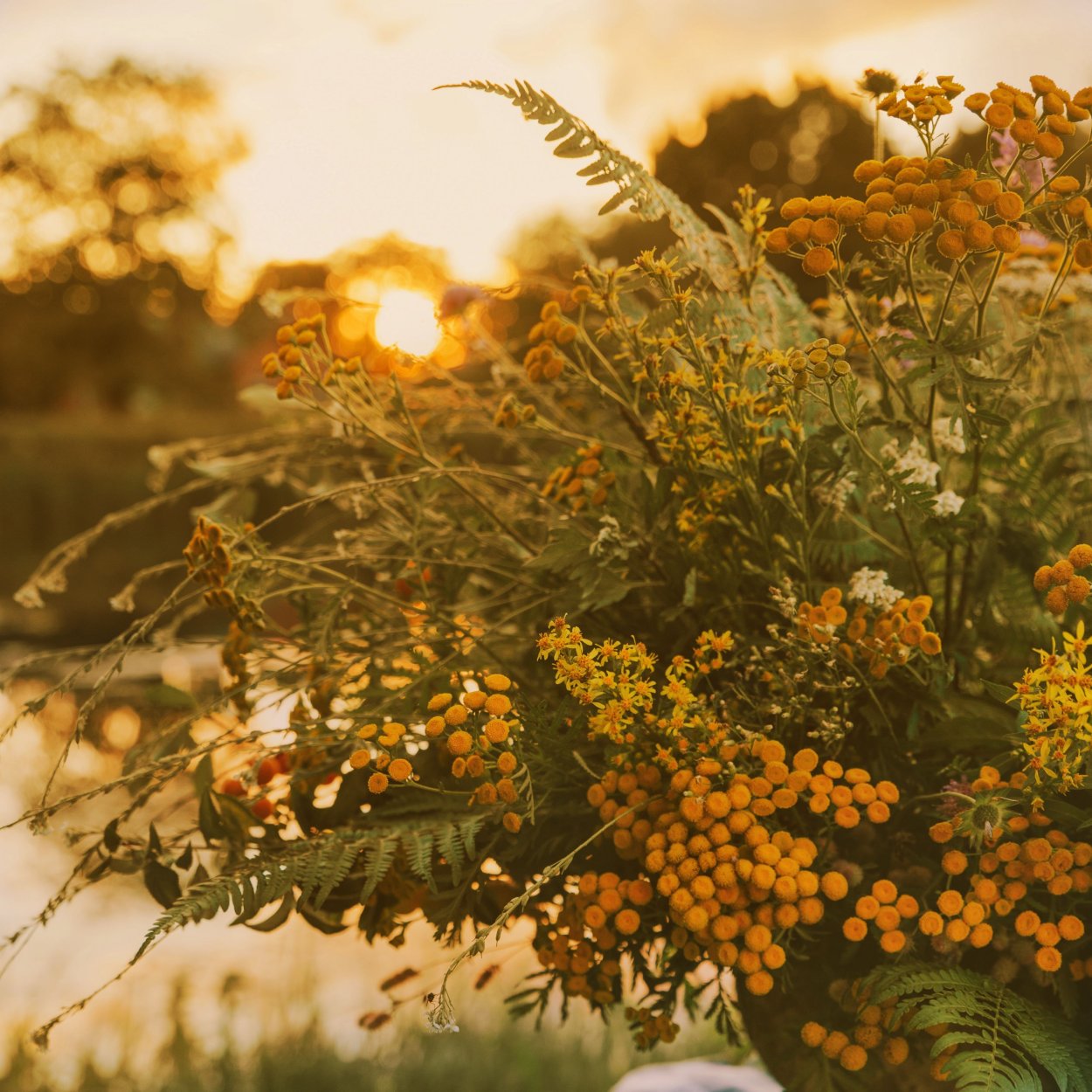 Корзинка с полевыми цветами