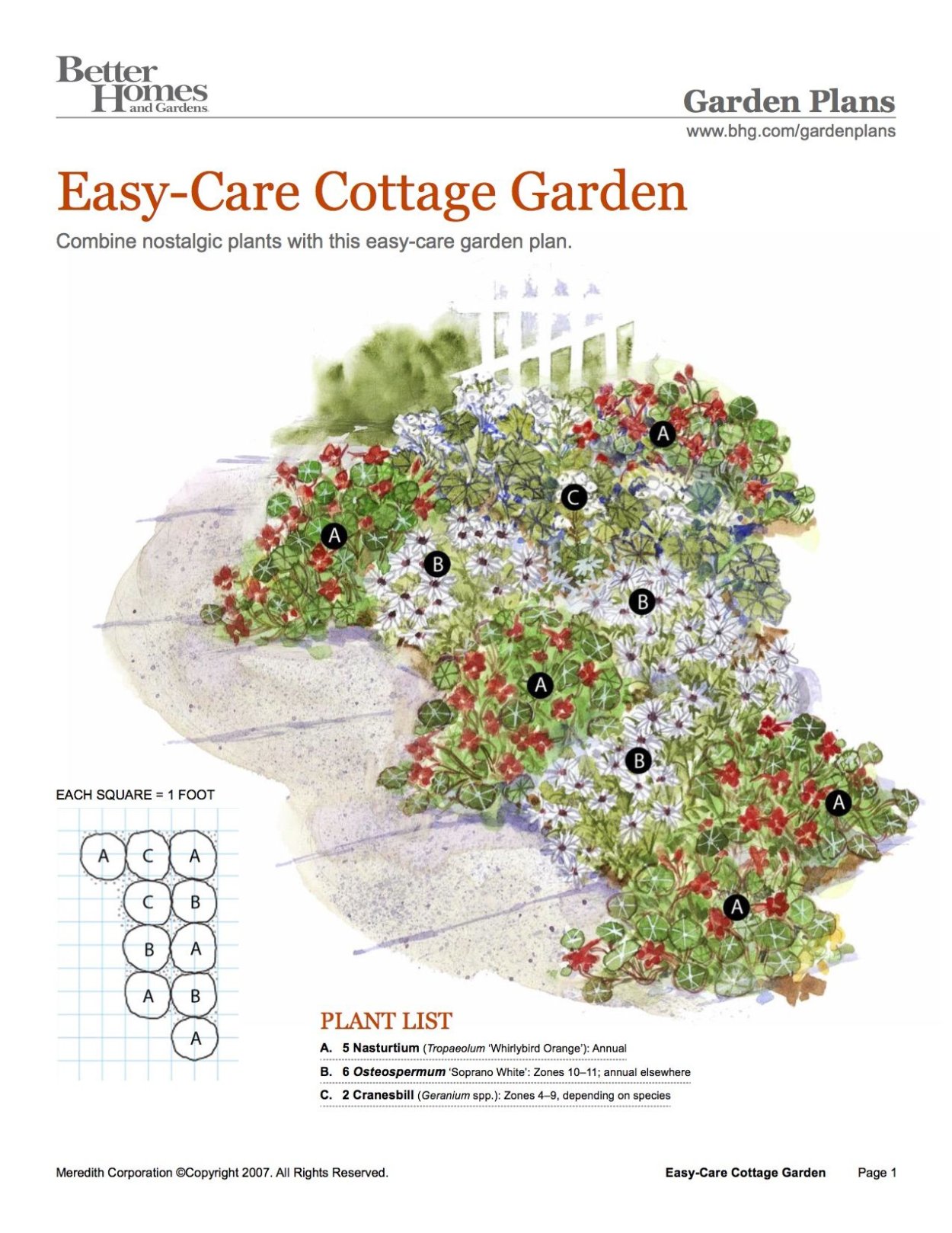 Схематическое расположение клумб с цветами