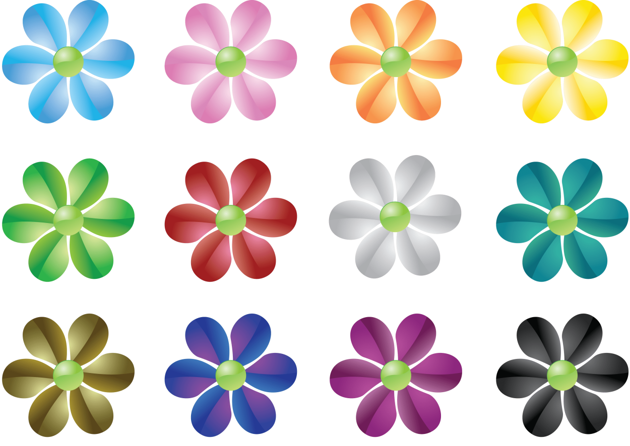 Разноцветные цветочки