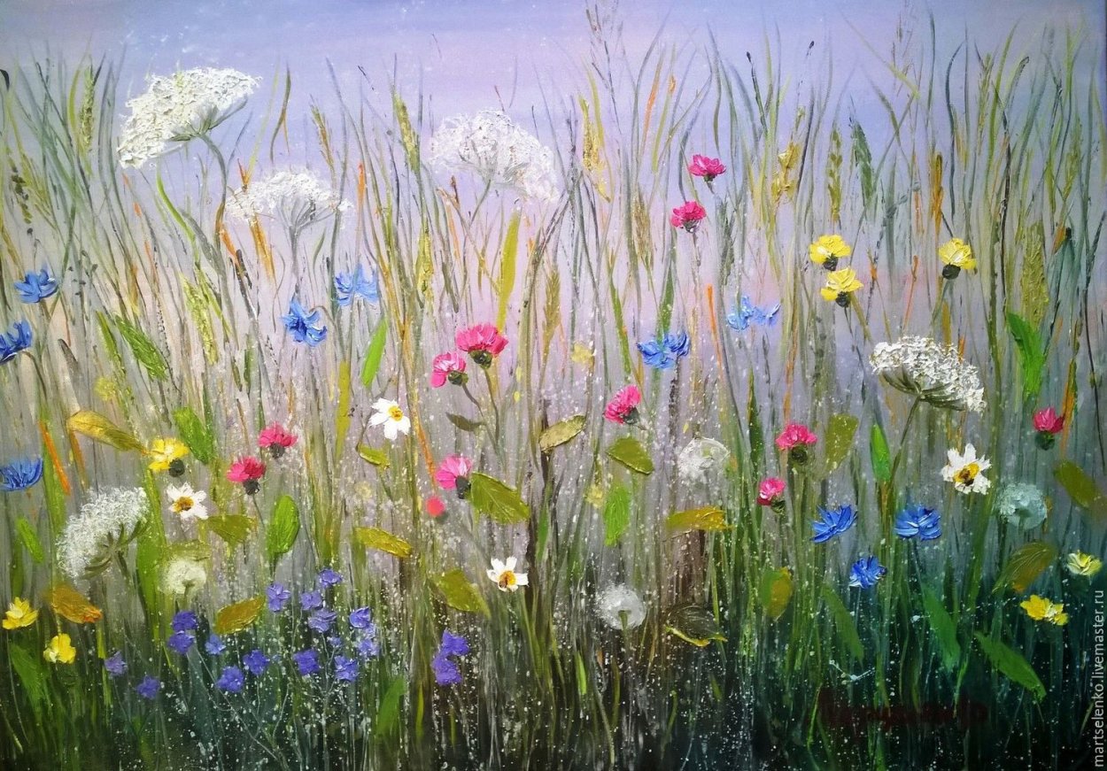 Травы полевые фреска