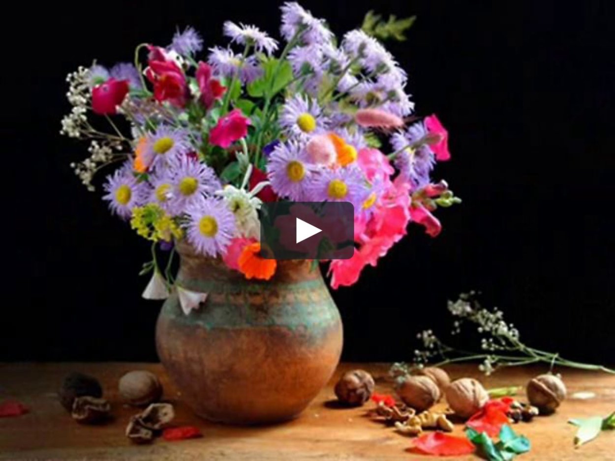 Полевые цветы на окне