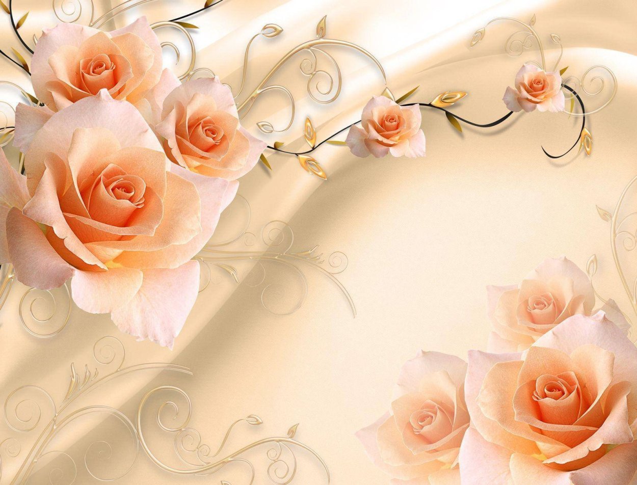 Персиковые розы фон