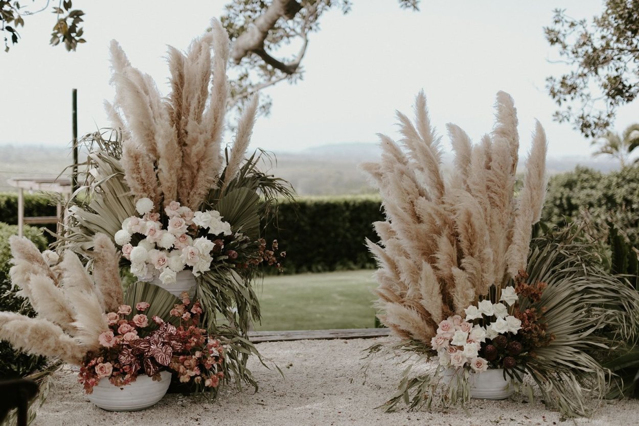 Букет невесты с пампасной травой