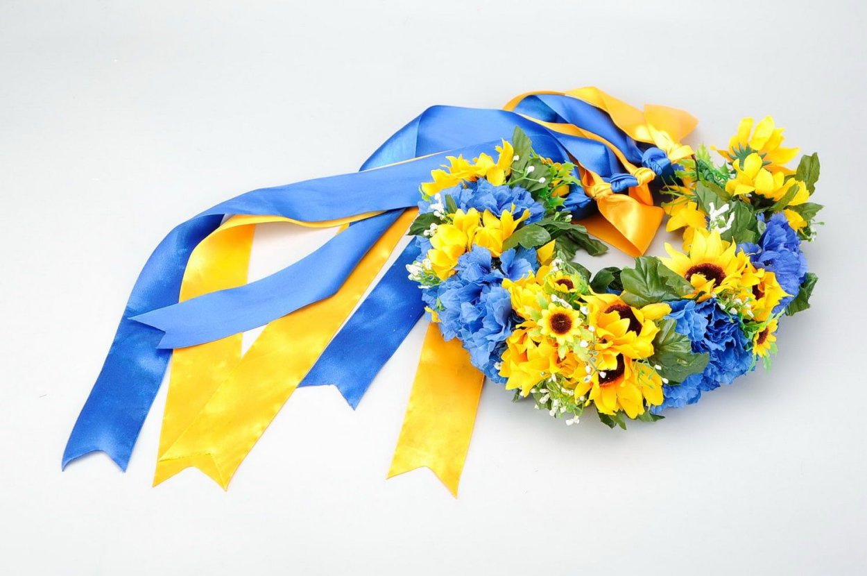 Желто голубая лента