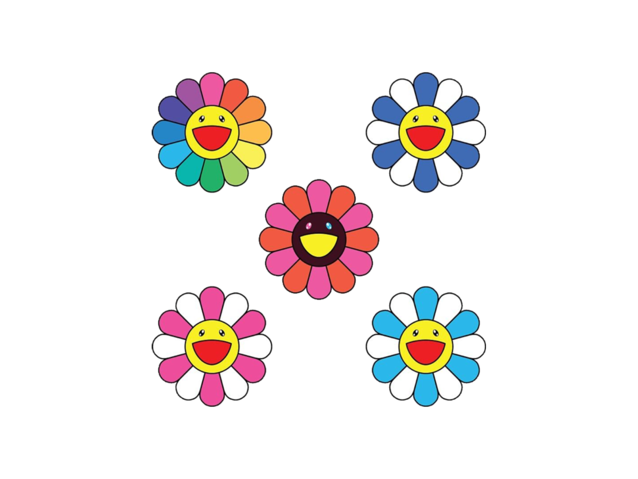 Разноцветные ромашки