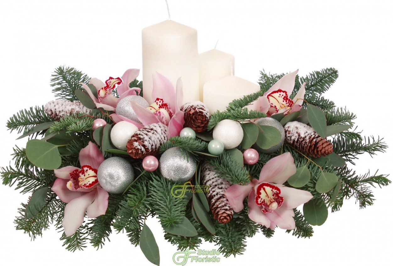 Новогодние открытки цветы