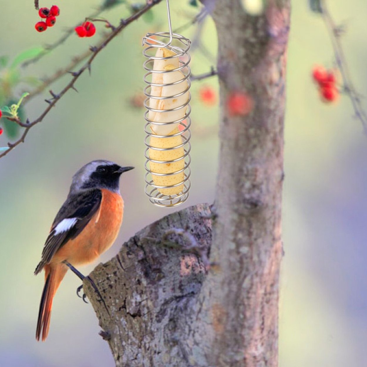 Птица сидит на дереве