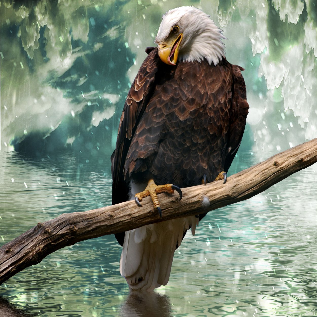 Орел на ветке