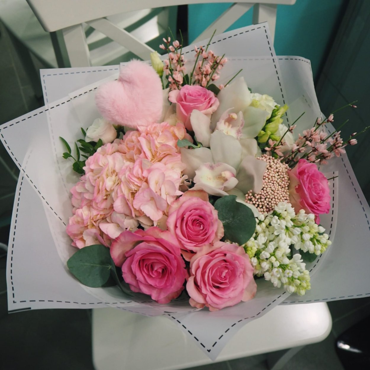 Букет нежный гортензий