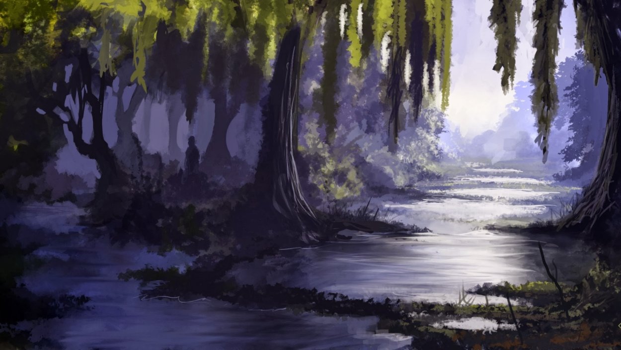 Болота Манчак в Луизиане с деревушками