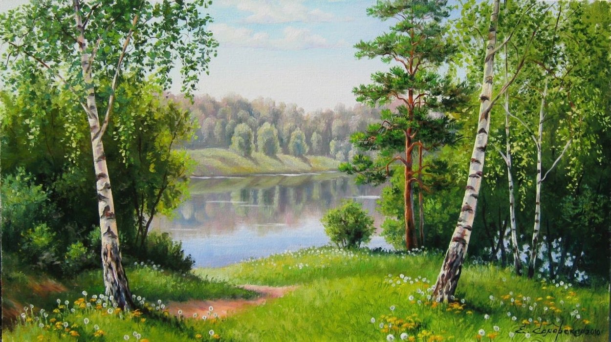 Береза над водой