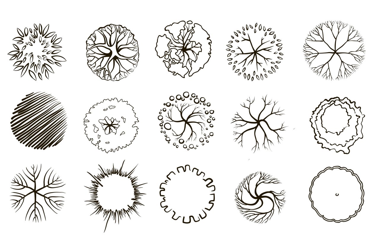 Стаффаж антураж деревья сверху