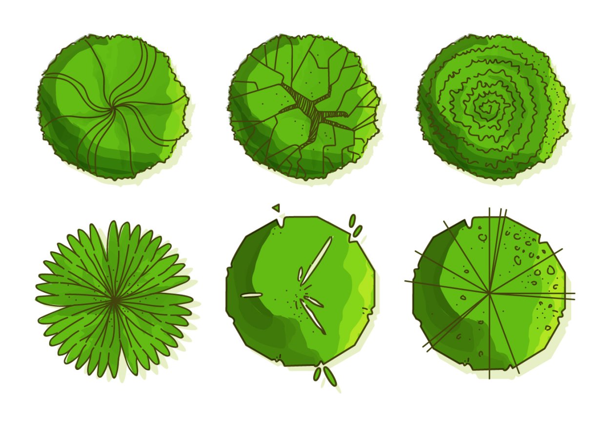 Деревья архикад вид сверху