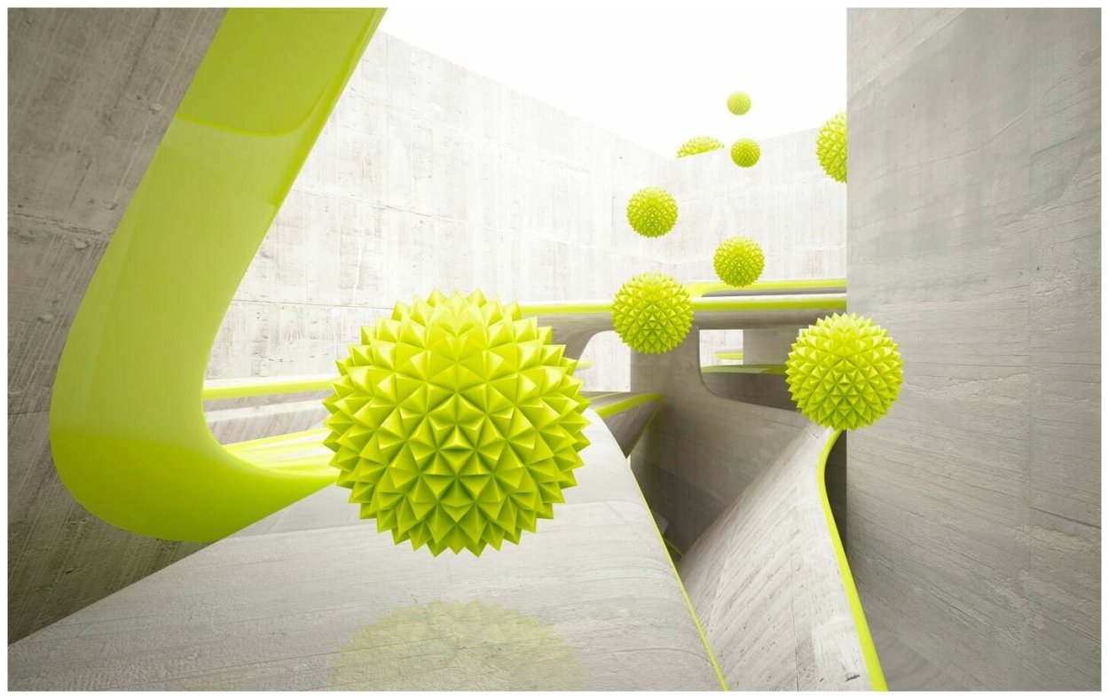 Салатовые шары 3d