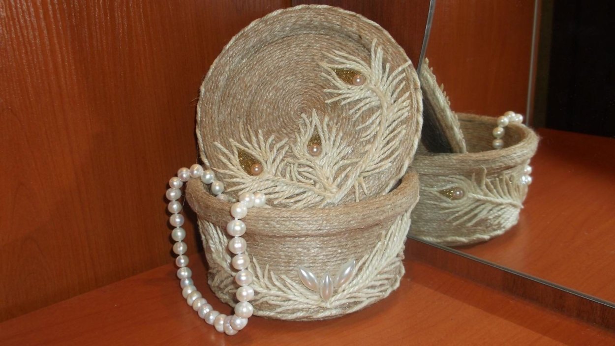 Корзинки из джута для цветов