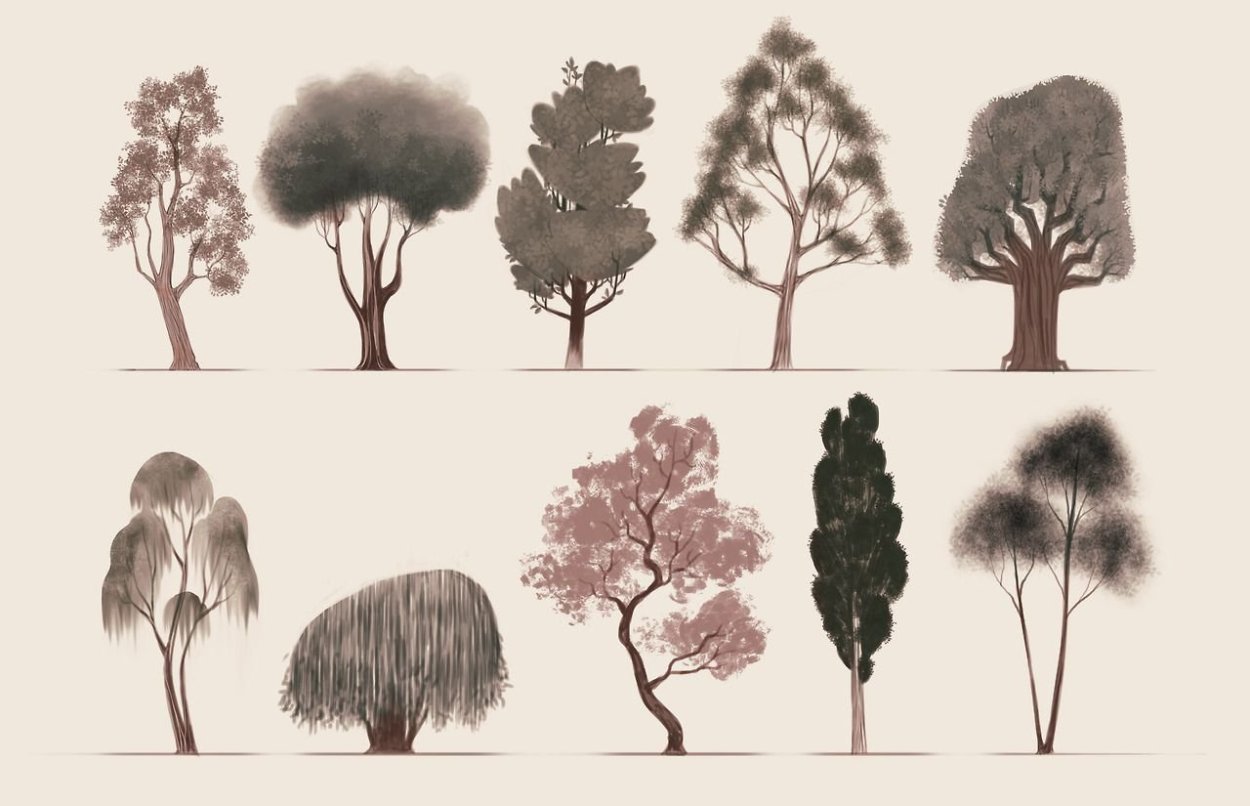 Стаффаж деревья