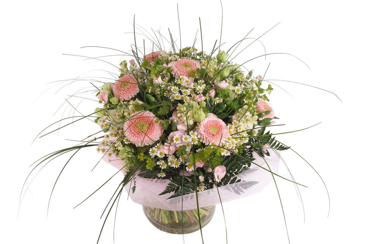 Круглые букеты из живых цветов