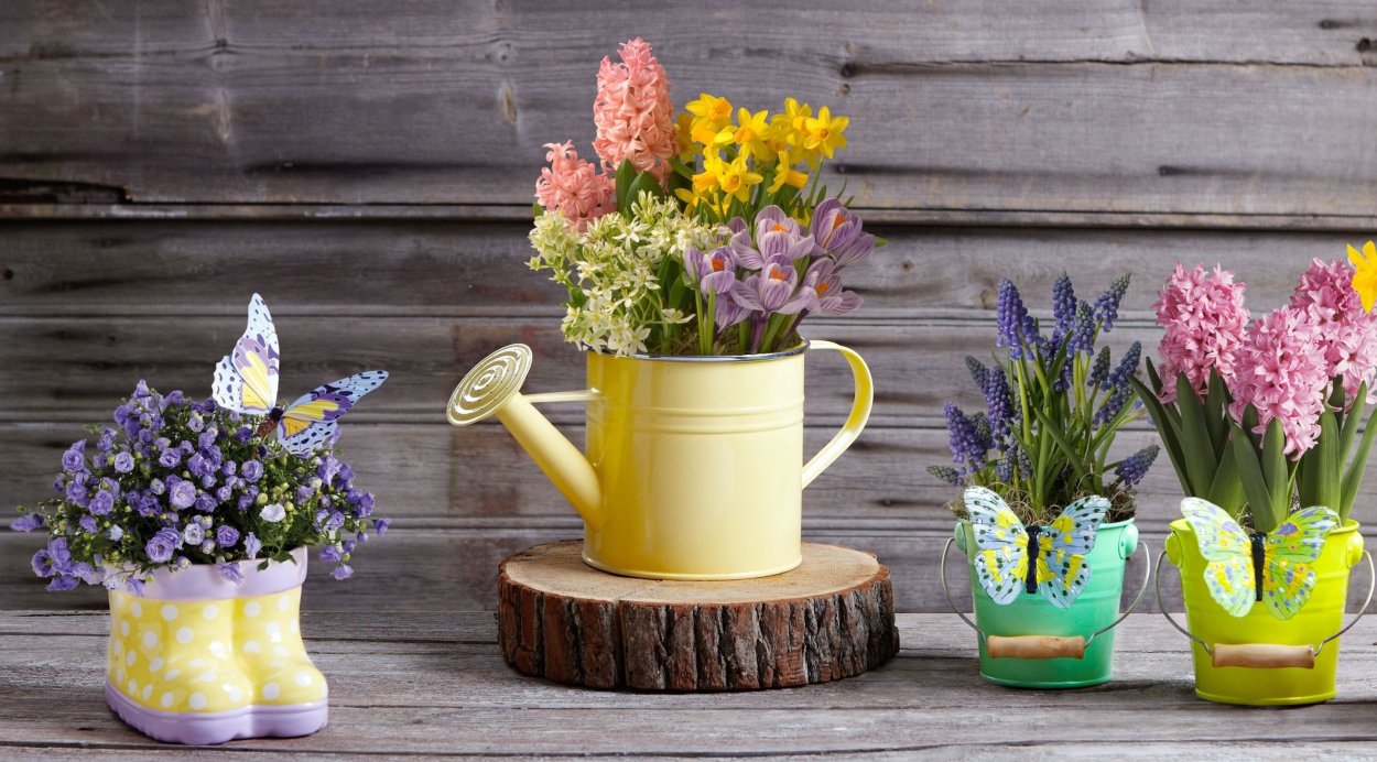 Цветочная композиция в лейке