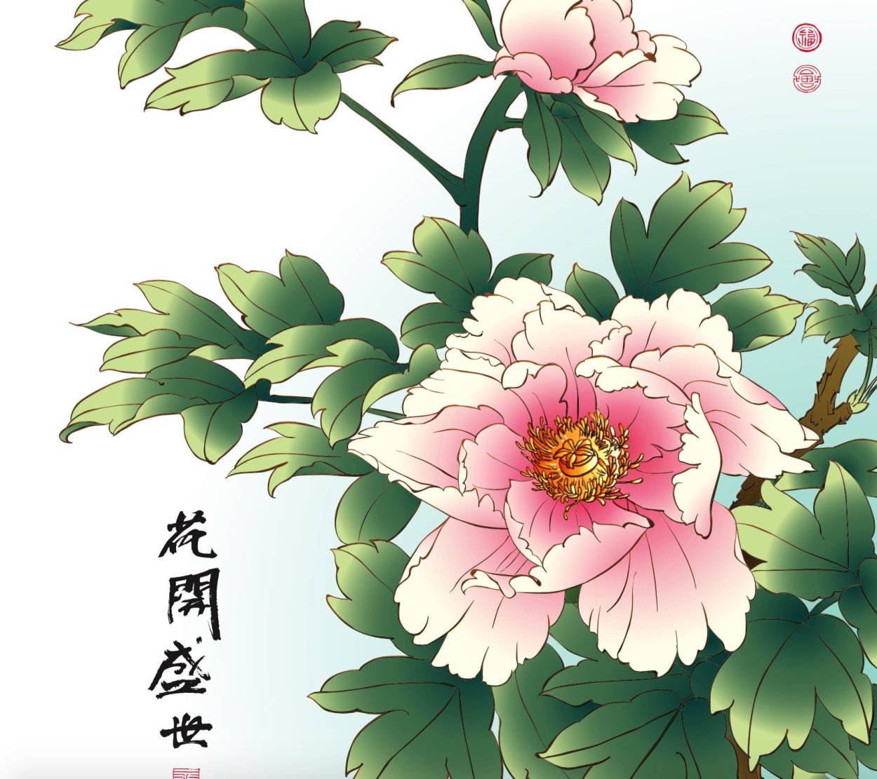 Ветка Сакуры японская живопись