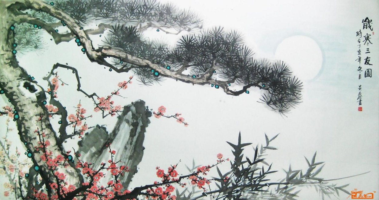 Гохуа китайская живопись зима