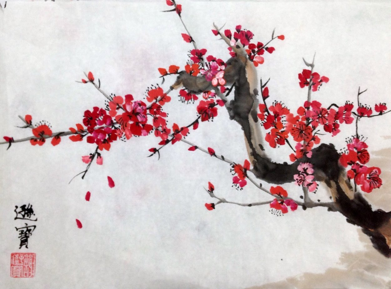 Гохуа китайская живопись Сакура