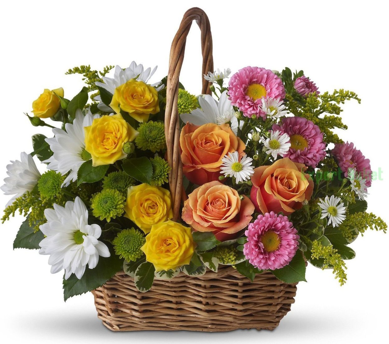 Мужская корзина с цветами