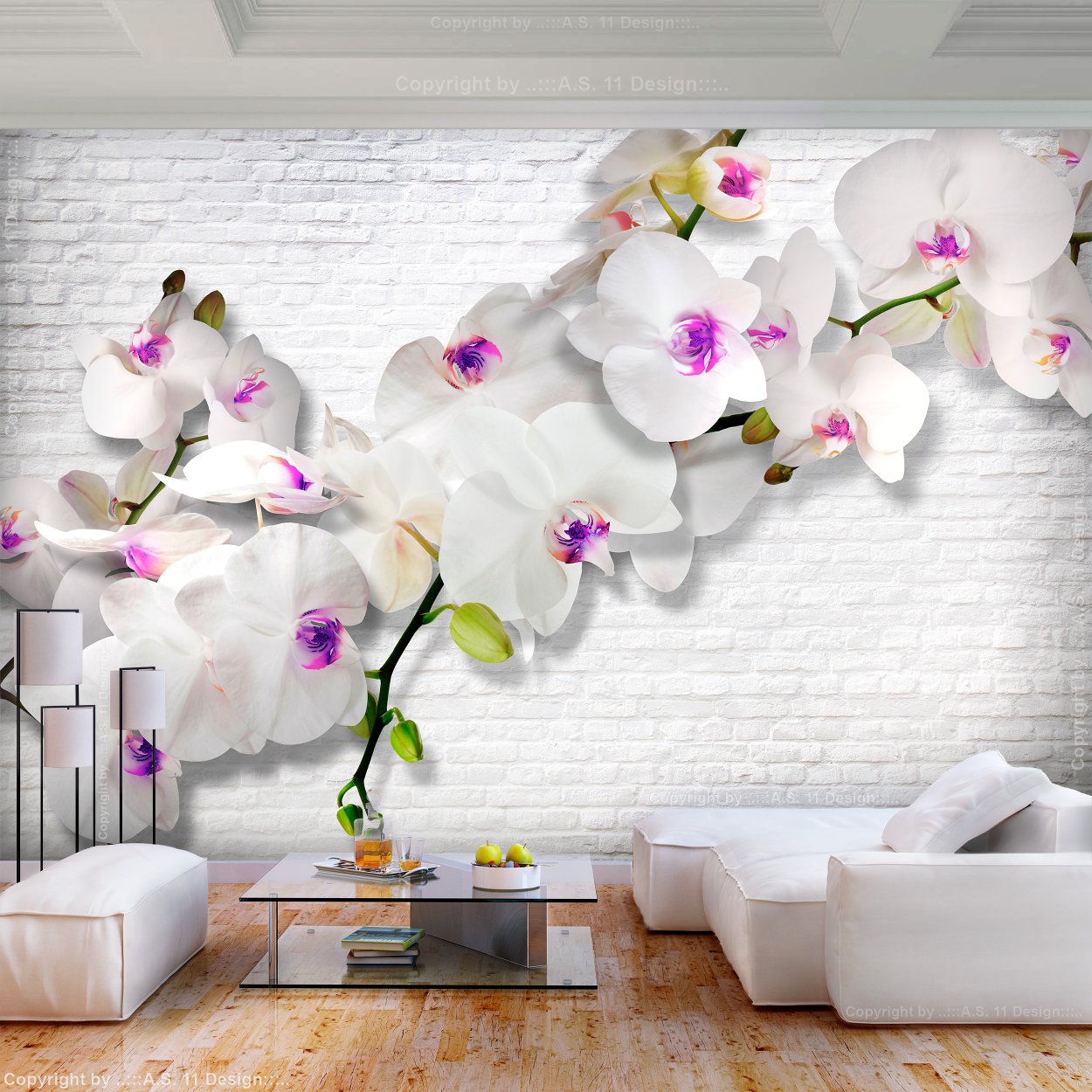 Панно из орхидей на стену