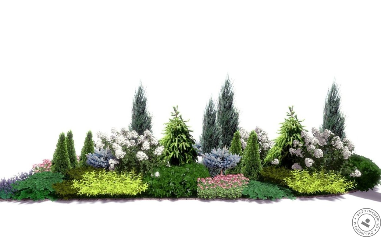 Угловые клумбы с хвойниками