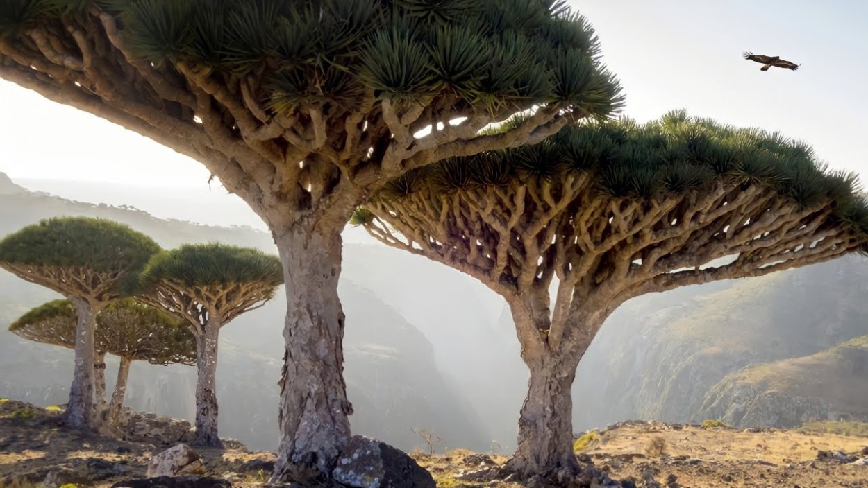 Драконовые деревья на острове Сокотра