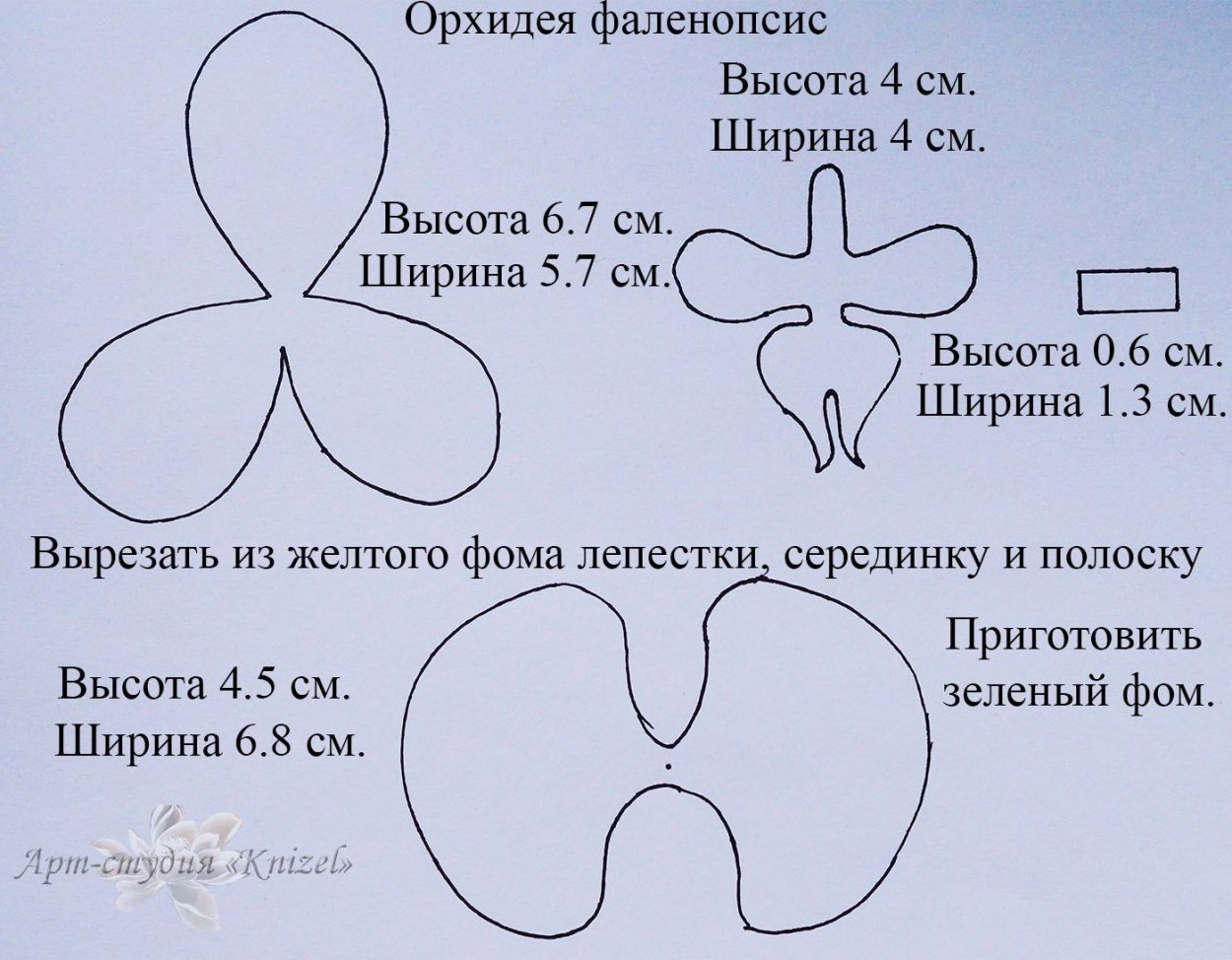Орхидея Цимбидиум выкройка