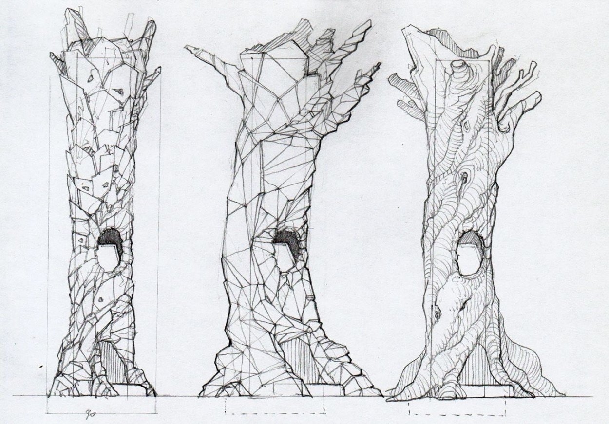 Стилизованные деревья в графике