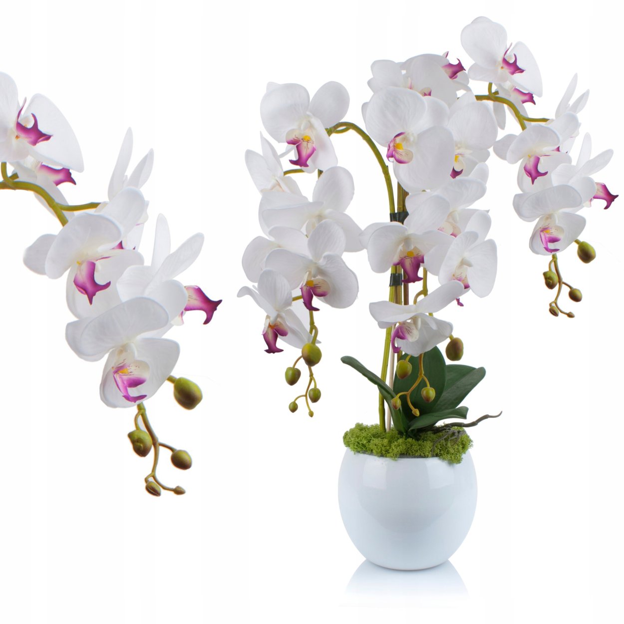 Орхидея белая 91см 136001cr