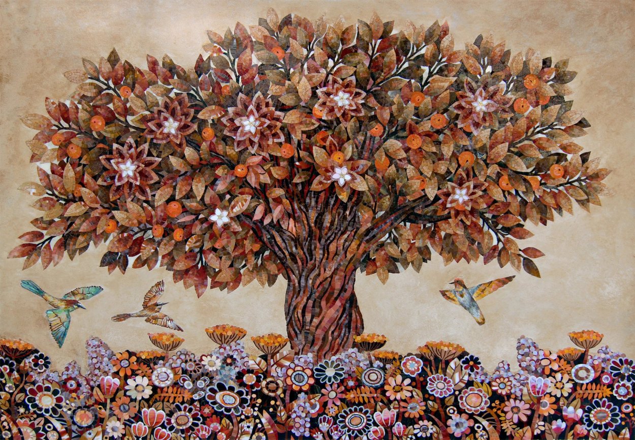 Персиковое дерево арт